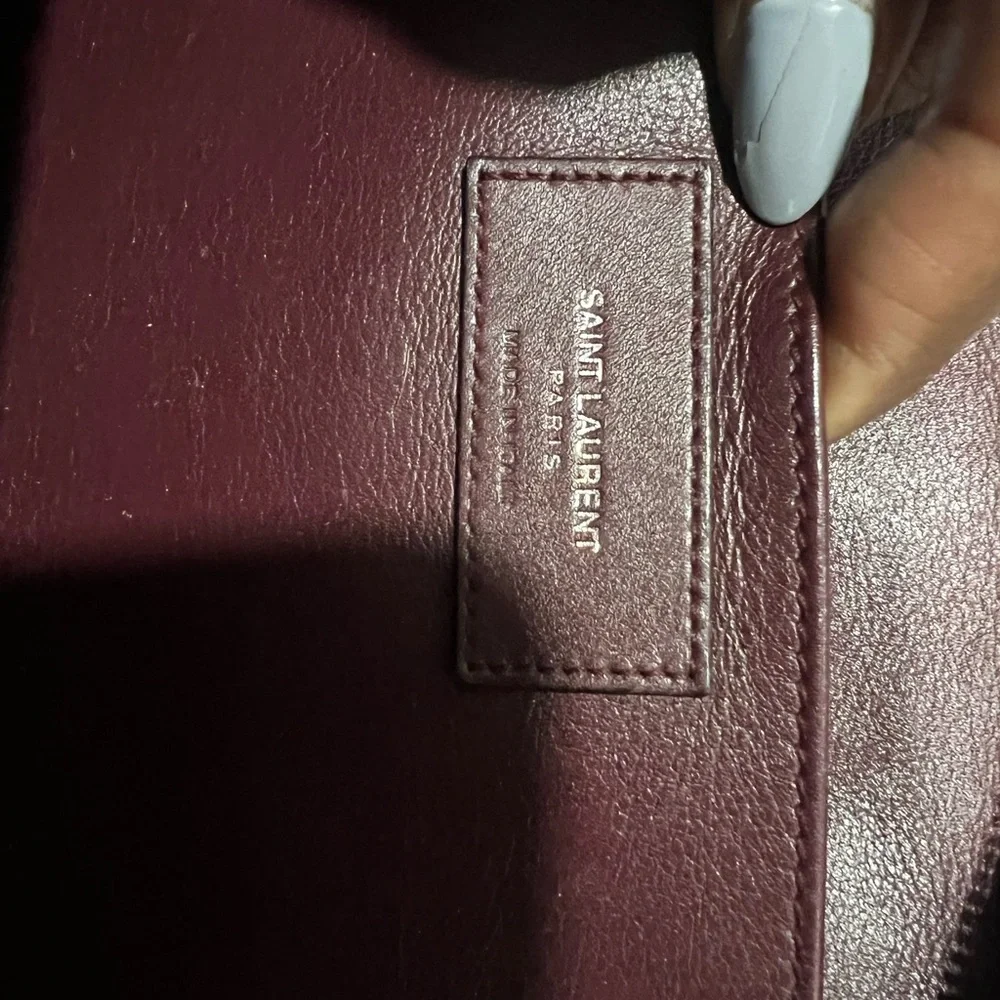 Yves Saint Laurent Cabas Maroon Leather Bag - Picture 8 of 10